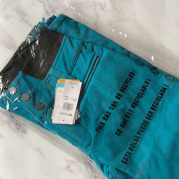🔥 Roxy Rising High Shell Snow Pants Women's Teal NWT - Picture 5 of 7